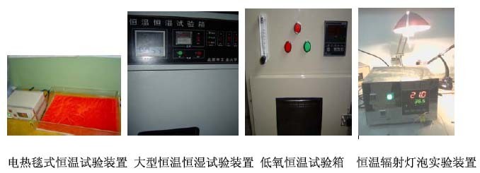 电热毯式恒温试验装置；灯泡辐射恒温试验装置